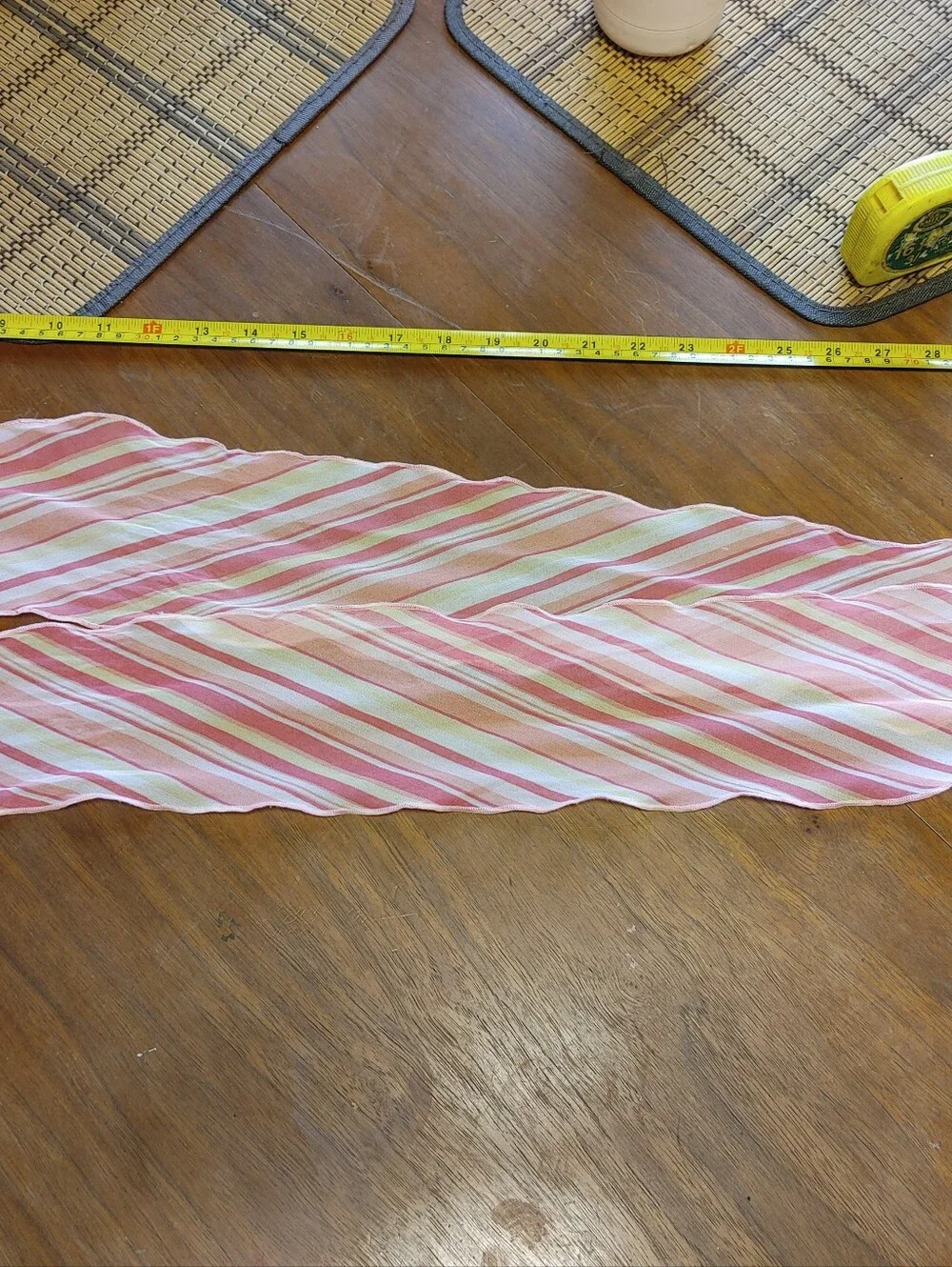 Vintage Pink Striped Hair Scarf